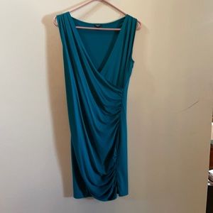 Ann Taylor sleeveless knit teal dress